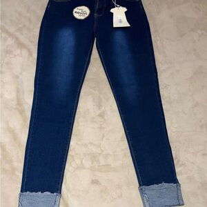 Women's Dark Blue Skinny Jeans Midrise